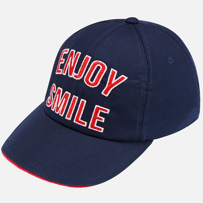 Бейсболка "ENJOY SMILE" в полоску для мальчика