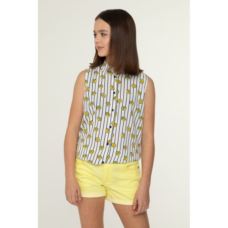 Рубашка без рукавов с лимонами для девочки