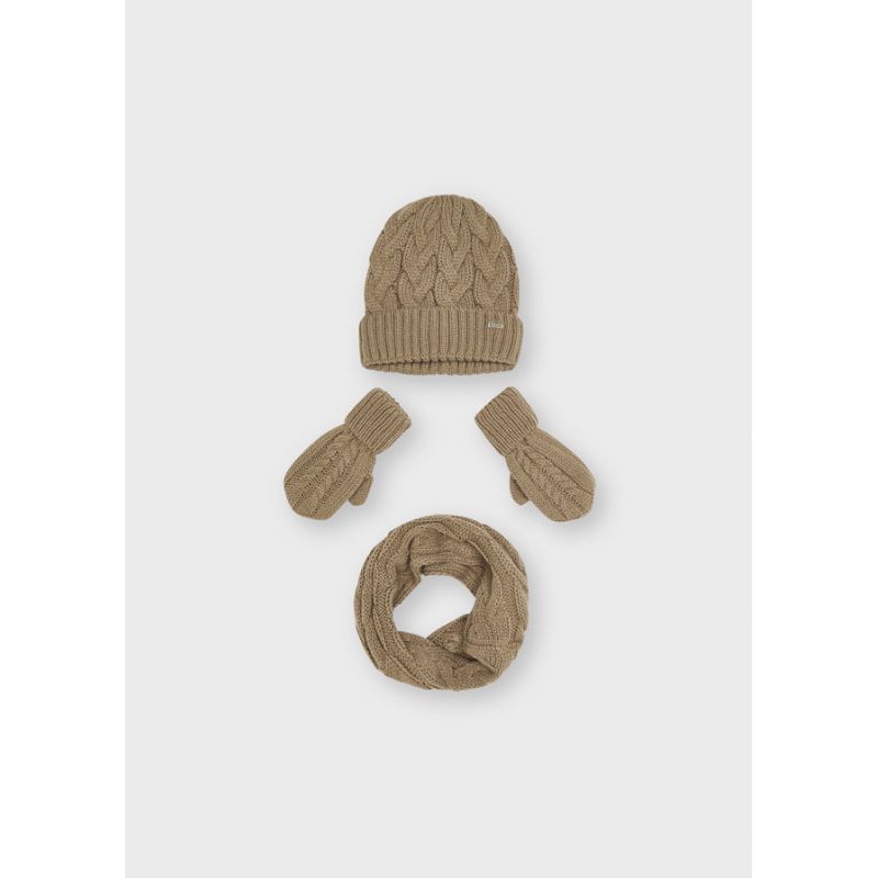 Комплект: шапка+снід+рукавиці для дівчинки