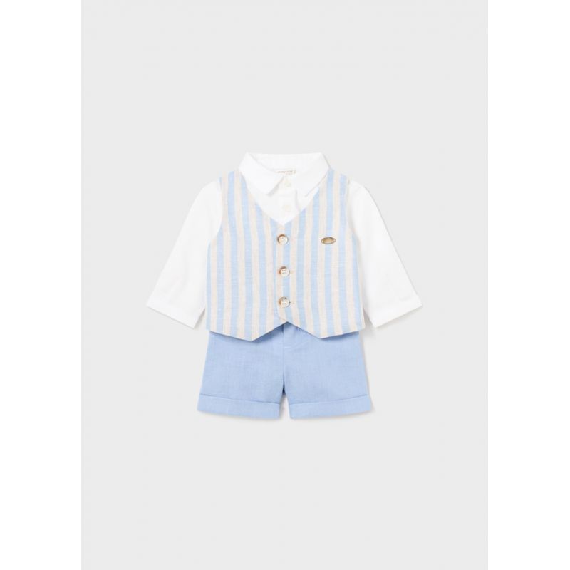 КОМПЛЕКТ:сорочка+жилет+шорти для малюка
