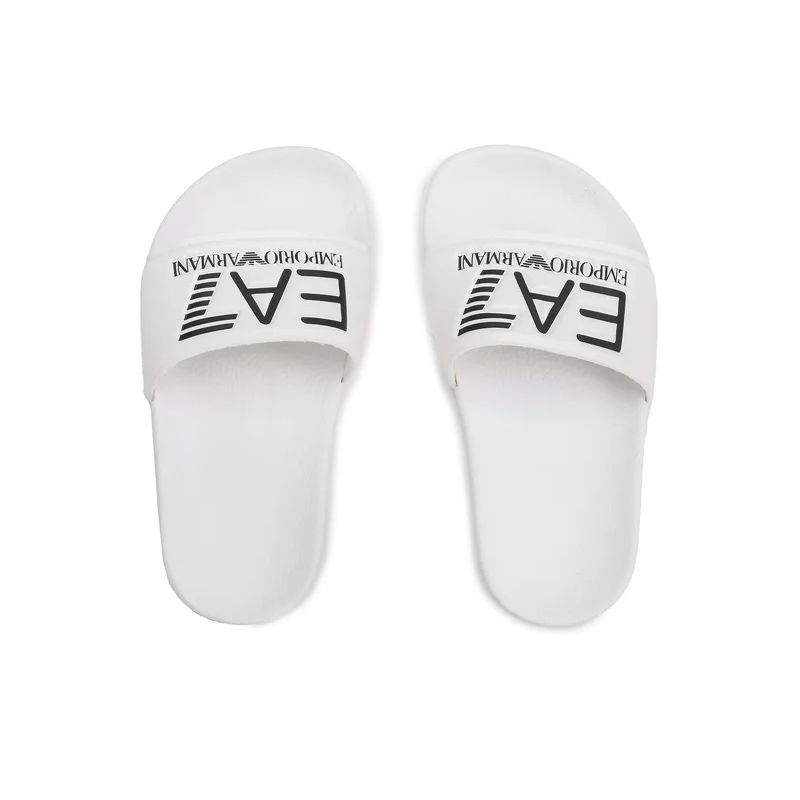 Білі шльопанці с лого EA7 для дівчинки