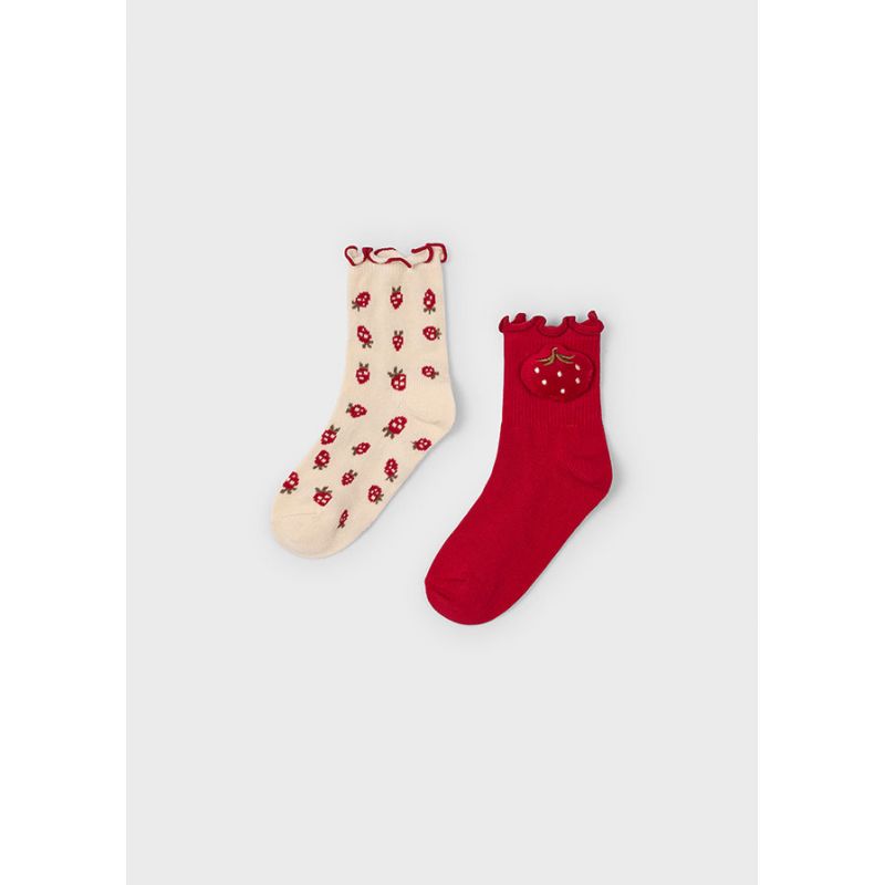 Червоні шкарпетки з полуничками для дівчинки