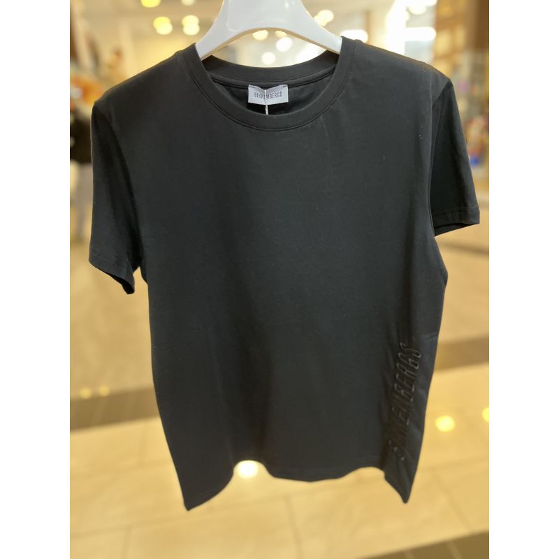 Чорна футболка з лого з довгим рукавом для хлопчика