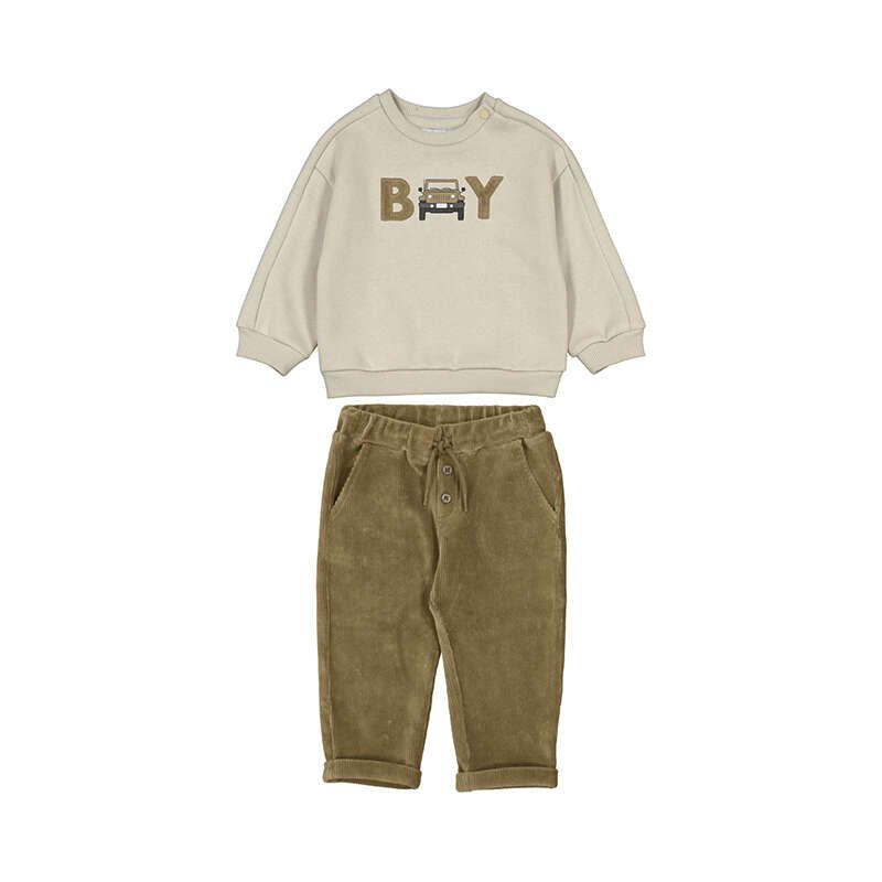 Комплект з велюровими штанами для малюка