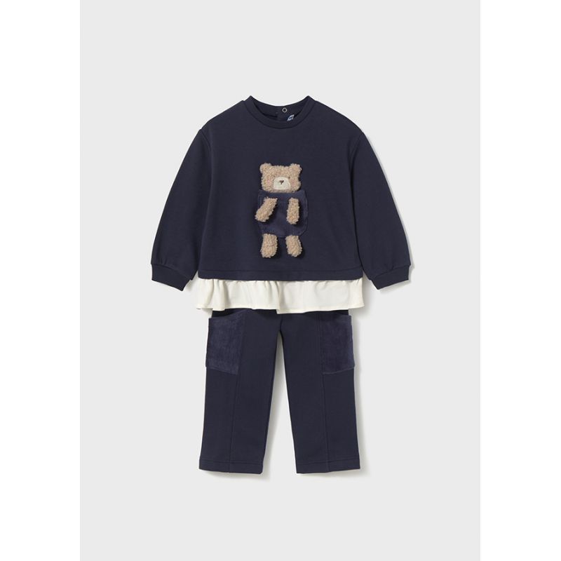 Синій комплект світшот та брюки для дівчинки