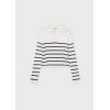 Джемпер поло у чорно-білу смужку для дівчинки
