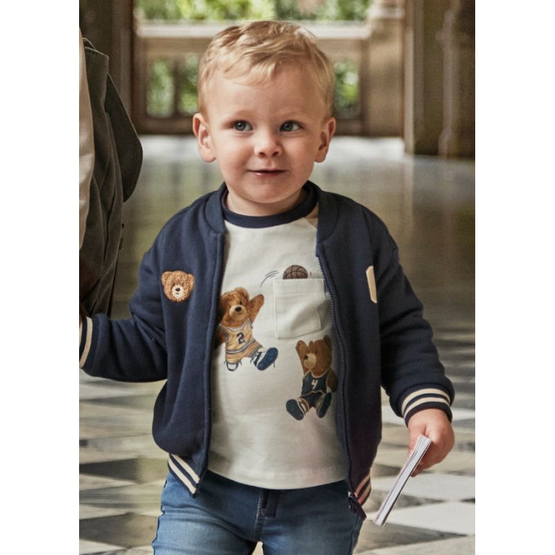 Футболка з ведмедиком з довгим рукавом для хлопчика