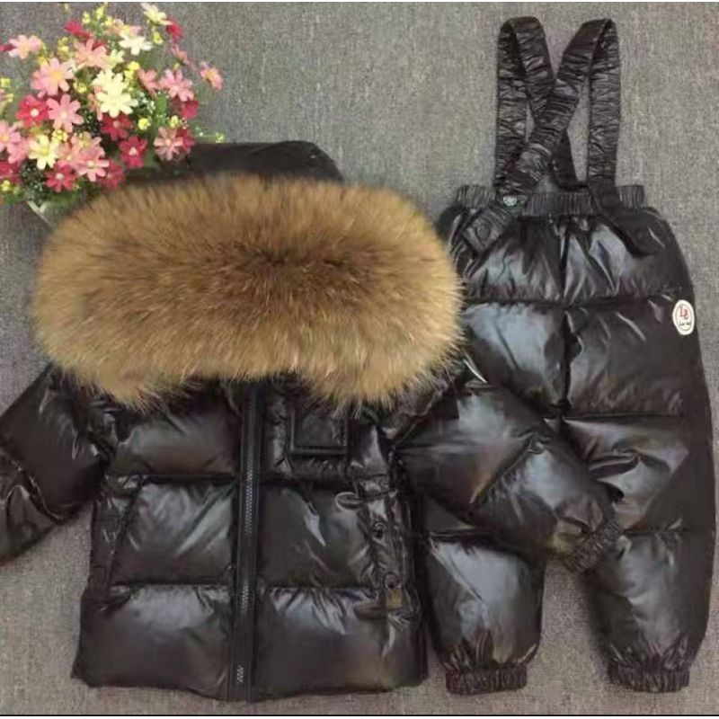 Чорний лакований зимовий комплект куртка та напівкомбінезон уні