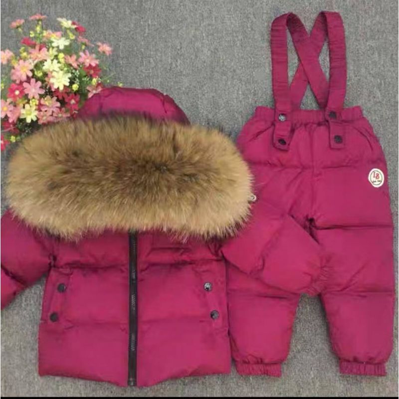 Ягідний зимовий комплект куртка на напівкомбінезон уні