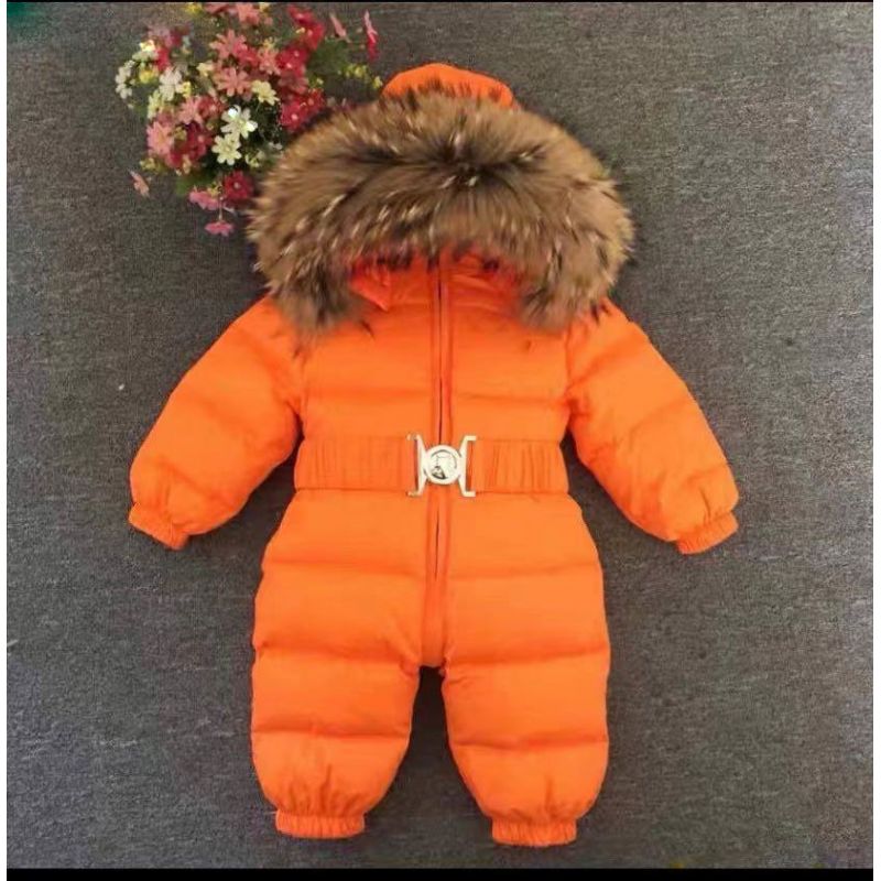 Помаранчовий зимовий комбінезон на пуху уні