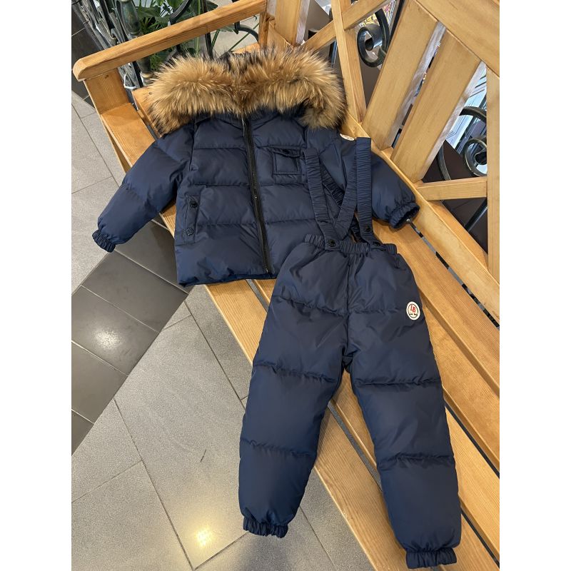 Синій зимовий комплект куртка та напівкомбінезон уні