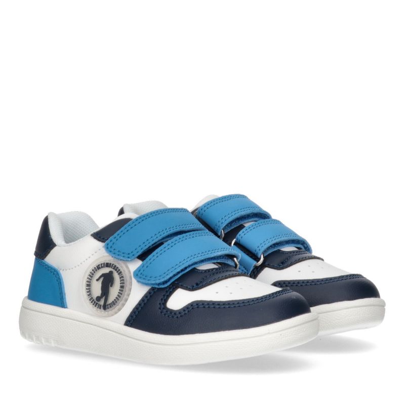 Кеди для хлопчика біло-голубі на застібках