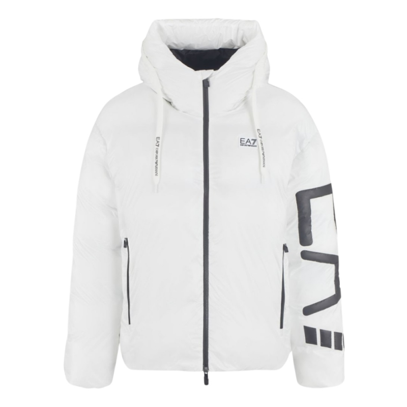 Біла куртка з капюшоном уні