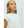 Футболка айворі з квітами для дівчинки