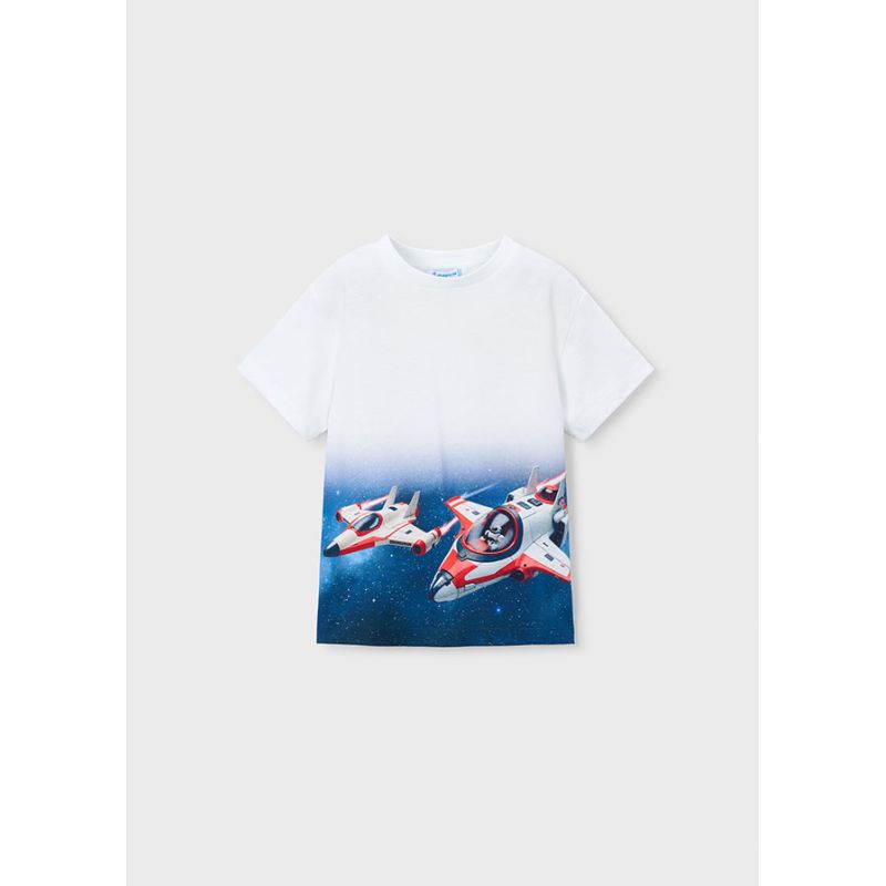 Біло-синя футболка "літачки" для хлопчика
