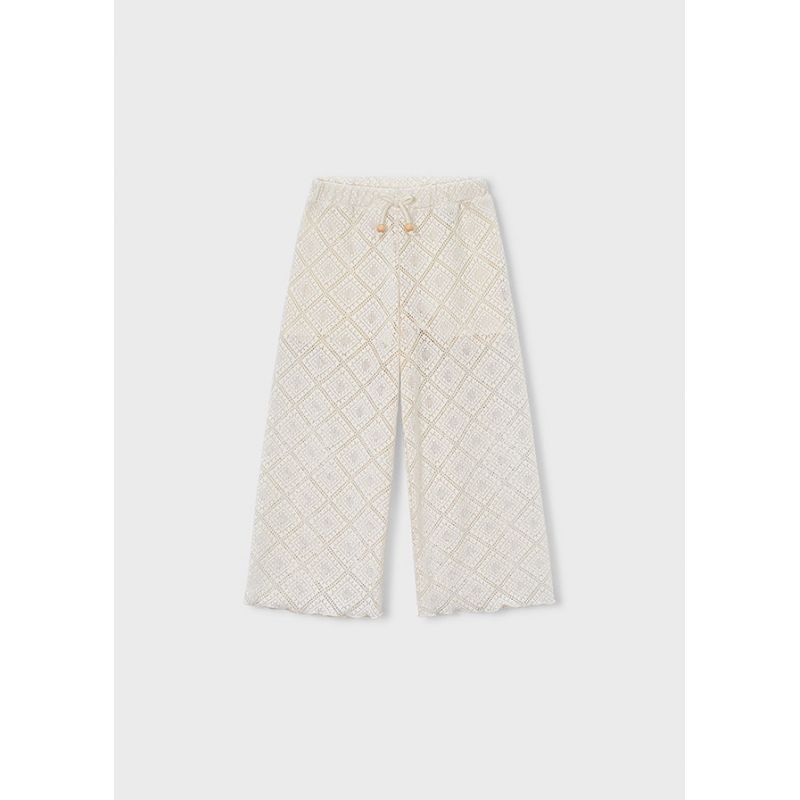 Мереживні брюки айворі для дівчинки