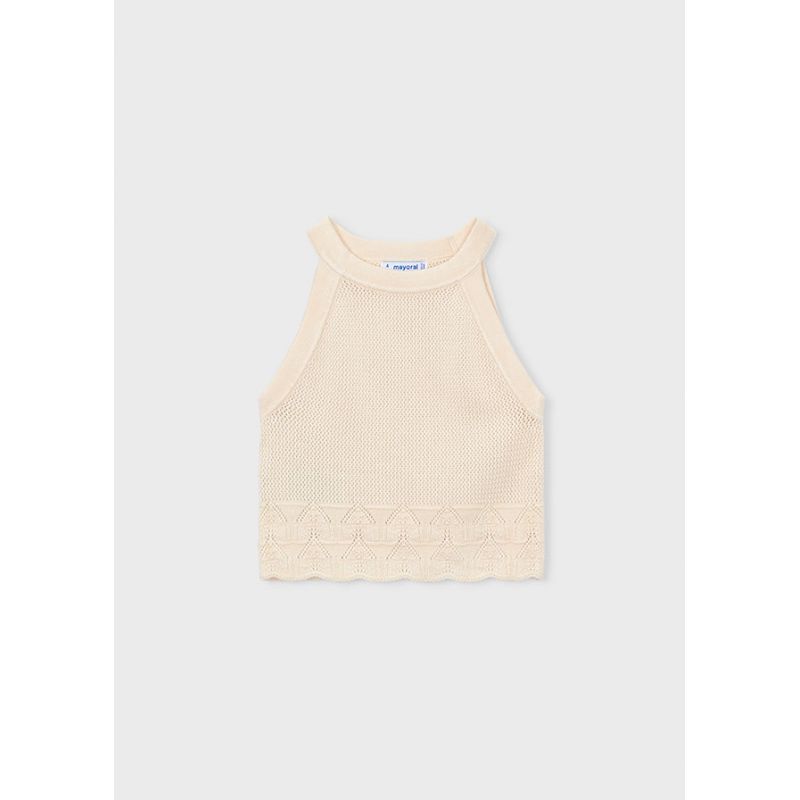 В`язаний бежевий топ для дівчинки