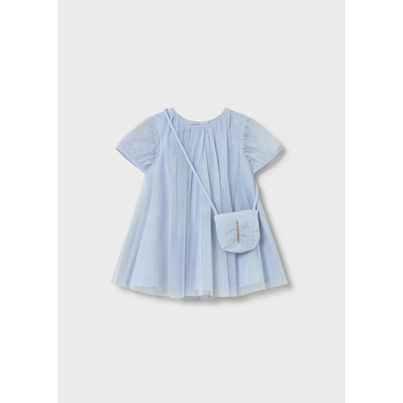 Світло-голуба сукня з мереживом для дівчинки