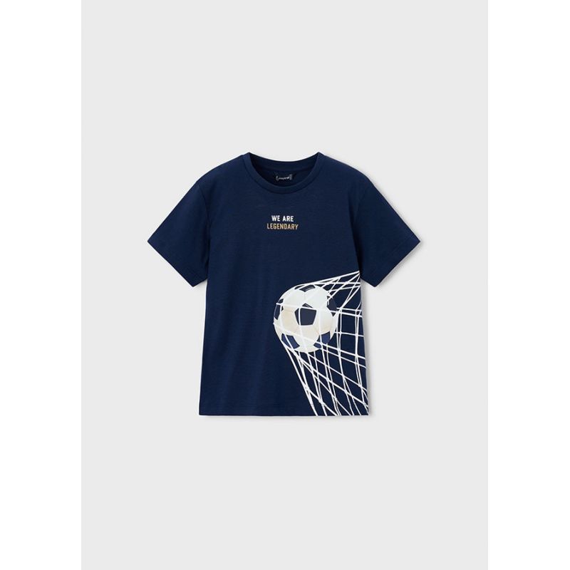 Футболка з м"ячем бежевого кольору для хлопчика