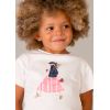 Біла футболка з декором для дівчинки