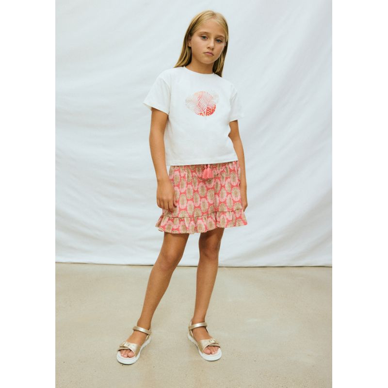 Біла футболка з малюнком для дівчинки