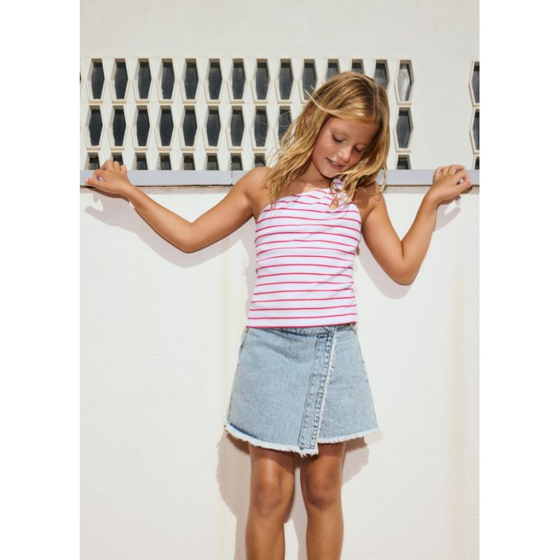 Спідниця-шорти зі світлої джинси для дівчинки