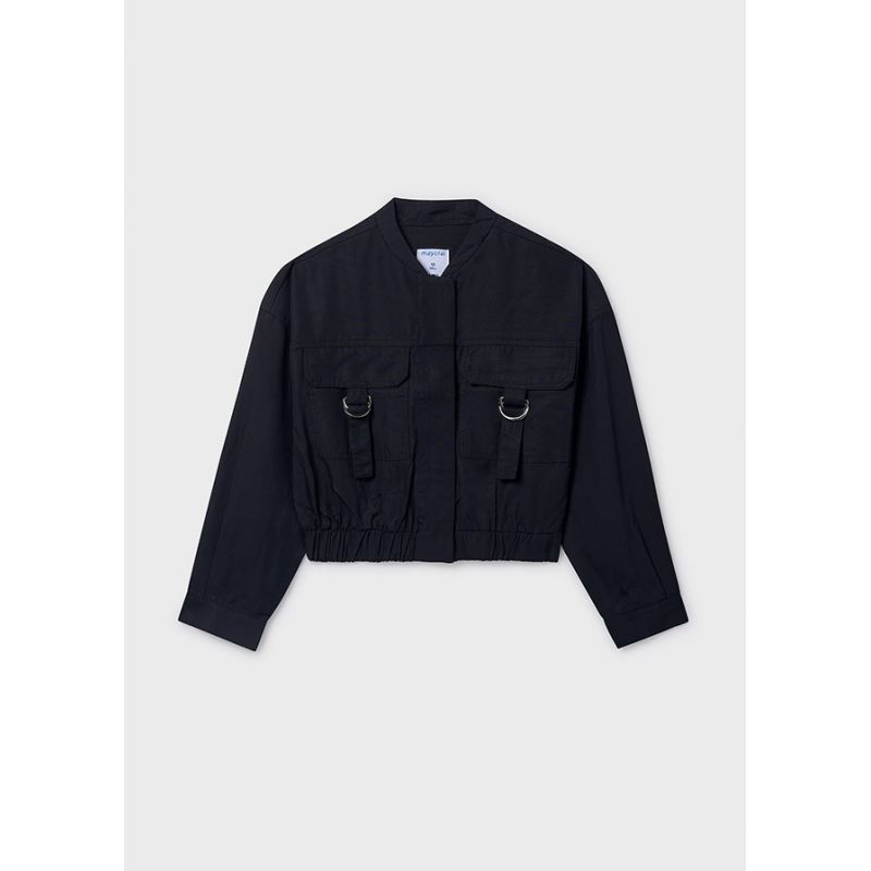 Вітровка-бомбер з пряжками для дівчинки