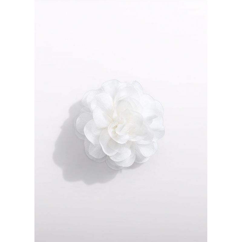 Біла заколка-квітка для дівчинки