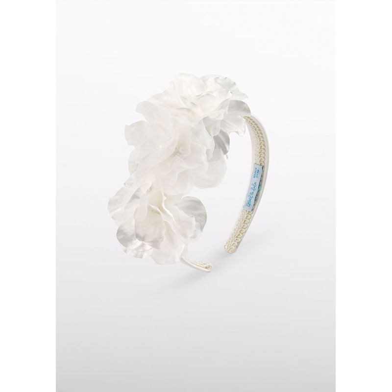 Білий ошатний ободок для дівчинки