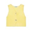 Лимонний в'язаний жилет для дівчинки