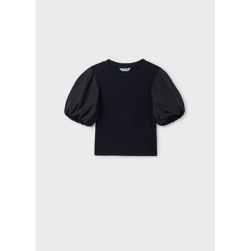 Топ з коротким рукавом чорного кольору для дівчинки