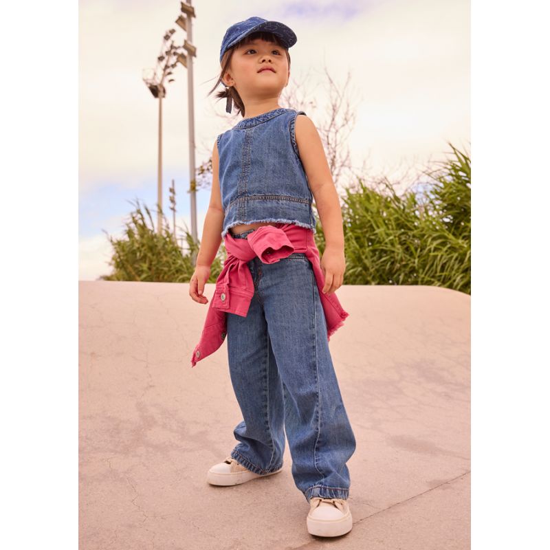 Легкі широкі джинси для дівчинки