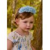 Блакитний ободок з квітами для дівчинки