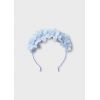 Блакитний ободок з квітами для дівчинки