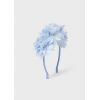 Блакитний ободок з квітами для дівчинки