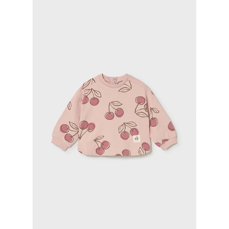 Пудровий світшот "вишні" для дівчинки