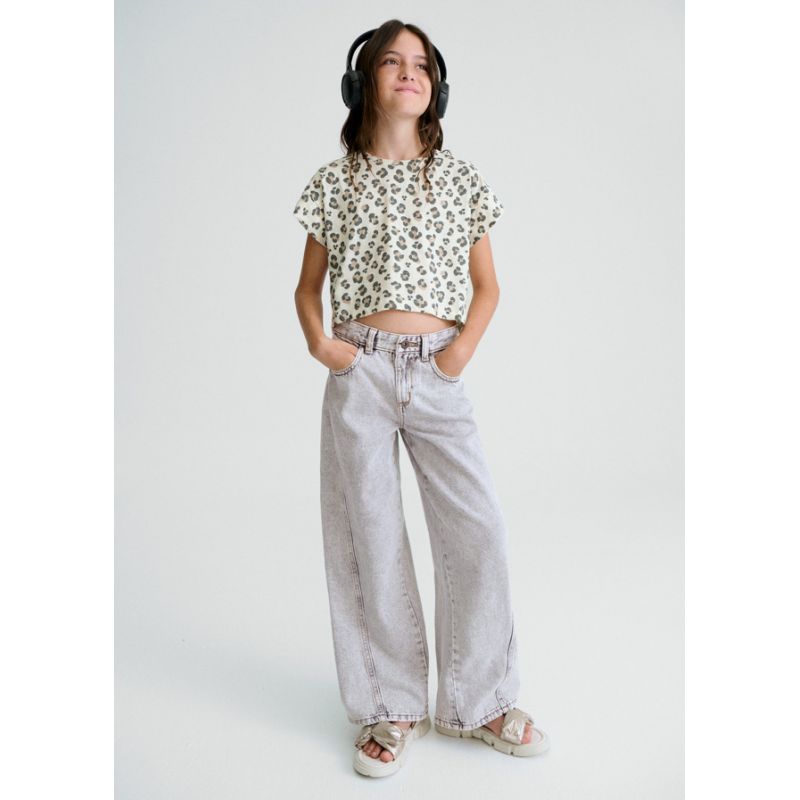 Світло-сірі джинси палаццо для дівчинки