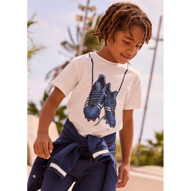 Біла футболка з малюнком для хлопчика