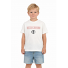 Біла футболка з лого для хлопчика